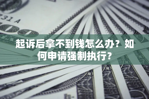 济南起诉后拿不到钱怎么办？如何申请强制执行？
