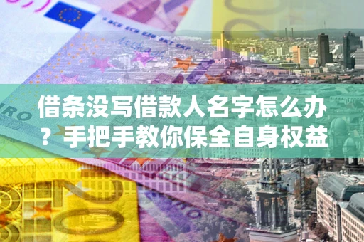 济南借条没写借款人名字怎么办？手把手教你保全自身权益